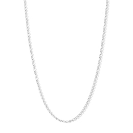 Child's Sterling Silver Diamond-Cut Long Curb Chain Made in Italy - 15&quot;