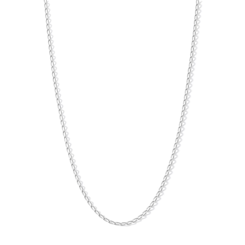 Main Image 1 of Child's Sterling Silver Diamond-Cut Long Curb Chain Made in Italy - 15&quot;