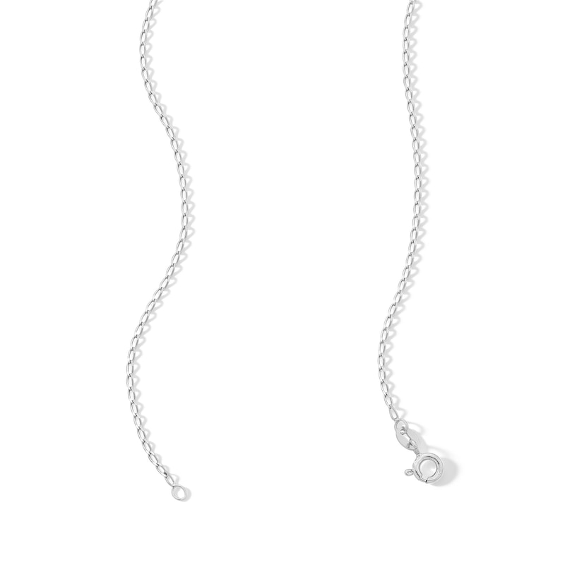 Main Image 3 of Child's Sterling Silver Diamond-Cut Long Curb Chain Made in Italy - 15&quot;