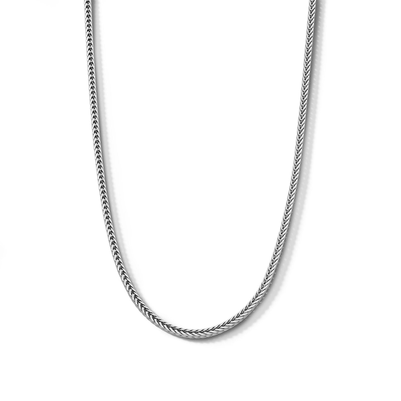 Main Image 1 of Sterling Silver Diamond Cut Foxtail Chain Made in Italy - 20&quot;