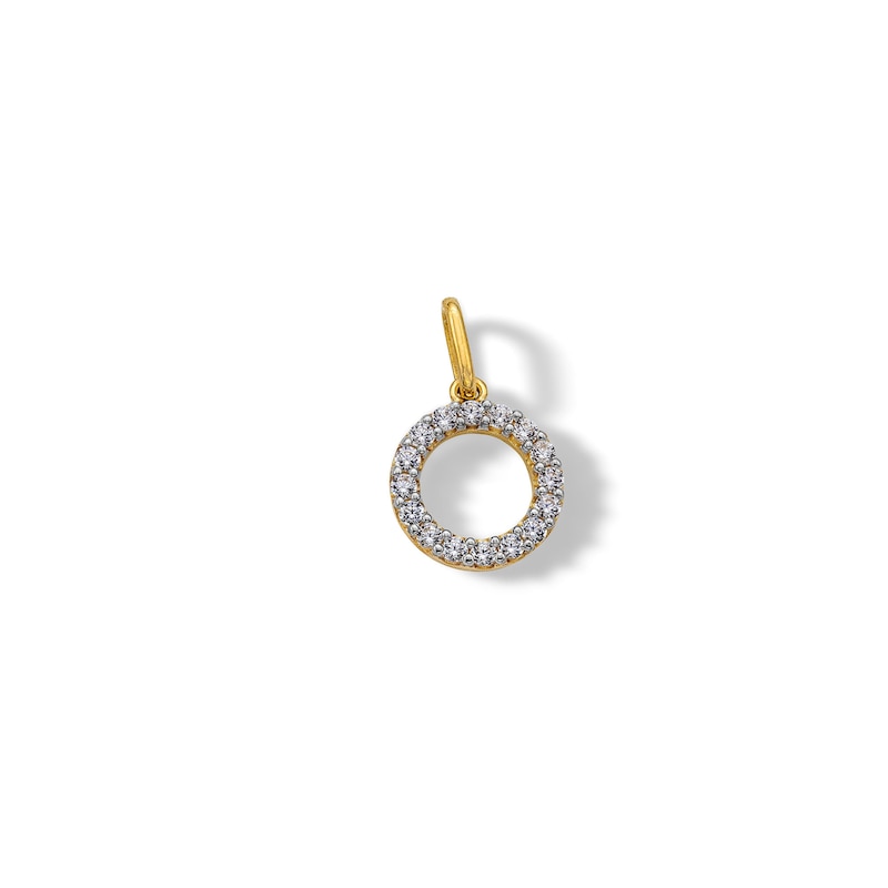 Main Image 1 of 10K Solid Gold CZ O Initial Charm