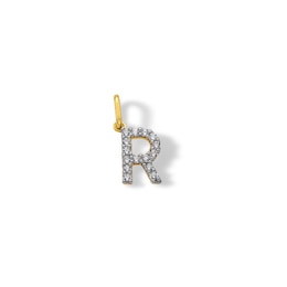 10K Solid Gold CZ R Initial Charm