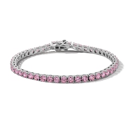 Sterling Silver CZ Pink Tennis Bracelet
