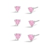 Thumbnail Image 0 of Sterling Silver Pink CZ Studs Set