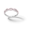 Thumbnail Image 1 of ​​​​​​​Sterling Silver Pink CZ Braided Ring - Size 7