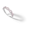 Thumbnail Image 3 of ​​​​​​​Sterling Silver Pink CZ Braided Ring - Size 7