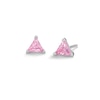 Thumbnail Image 1 of ​​​​​​​Sterling Silver Pink CZ Trillion-Cut Studs