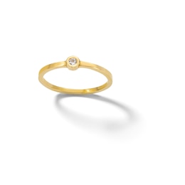 Child's 10K Solid Gold CZ Bezel Ring - Size 4