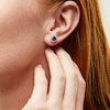 Thumbnail Image 1 of Sterling Silver Blue CZ Halo Studs