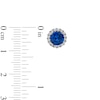 Thumbnail Image 2 of Sterling Silver Blue CZ Halo Studs