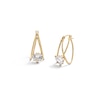 Thumbnail Image 1 of ​​​​​​​10K Solid Gold CZ Heart Double Hoops