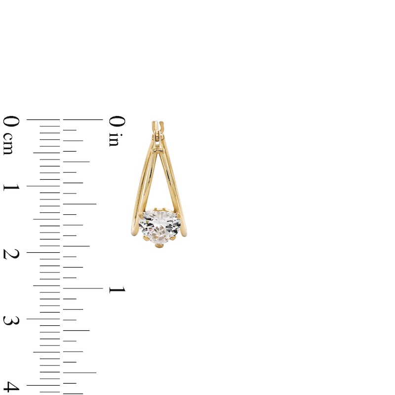 Main Image 3 of ​​​​​​​10K Solid Gold CZ Heart Double Hoops