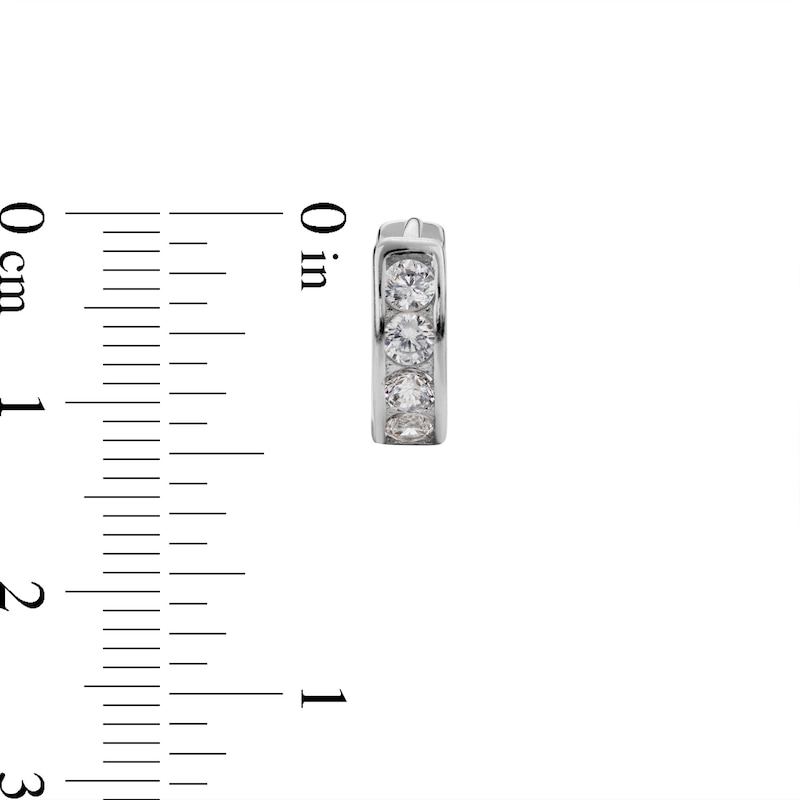 Main Image 2 of Sterling Silver CZ Mini Huggies