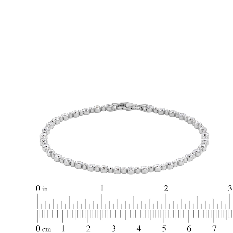 Sterling Silver CZ Multi-Size Stone Tennis Bracelet