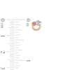 Thumbnail Image 2 of Child's 14K Semi-Solid Tri-Tone Gold Double Heart Circle Studs