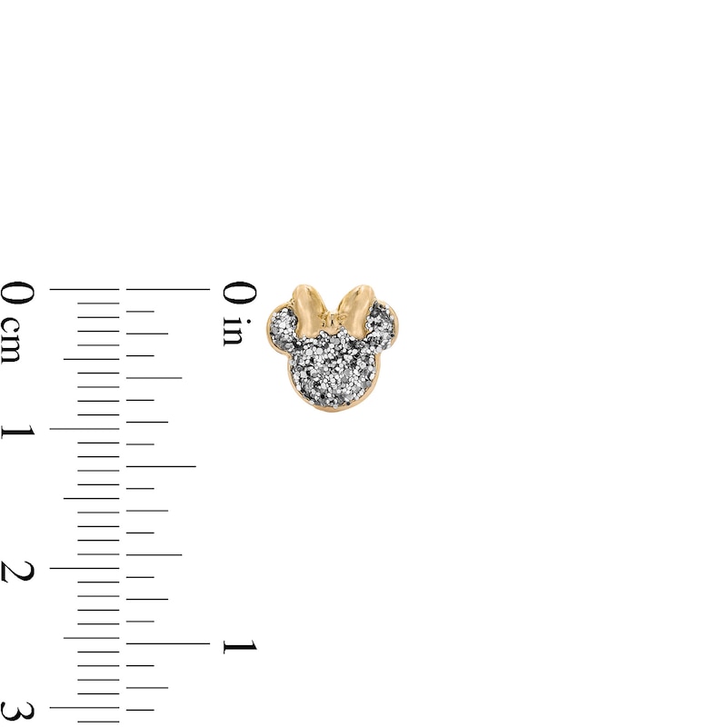 Main Image 3 of Chid's 10K Semi-Solid Gold Glitter ©Disney Minnie Mouse Studs