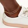 Thumbnail Image 2 of 10K Gold Bonded Figaro and Bead Double Chain Anklet - 10&quot;