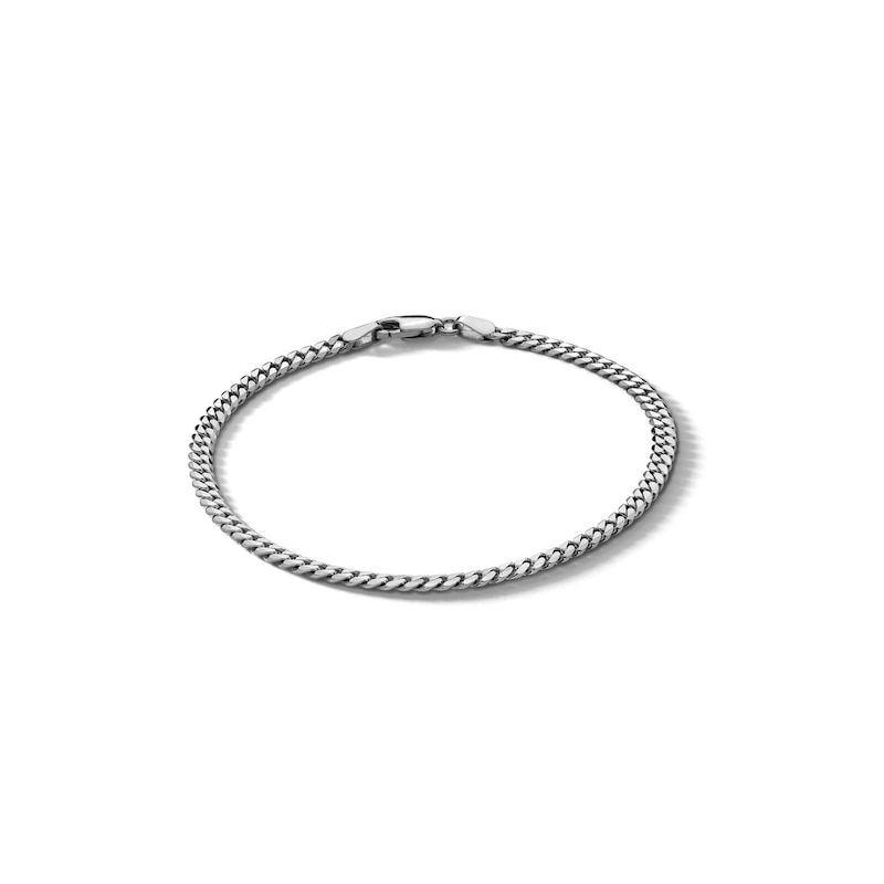 Main Image 1 of ​​​​​​​Sterling Silver Diamond-Cut Curb Chain Bracelet Made in Italy - 7.5&quot;