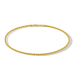 ​​​​​​​10K Hollow Gold Rope Chain Anklet - 10&quot;