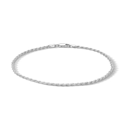 Sterling Silver Rope Chain Anklet Made in Italy - 10&quot;