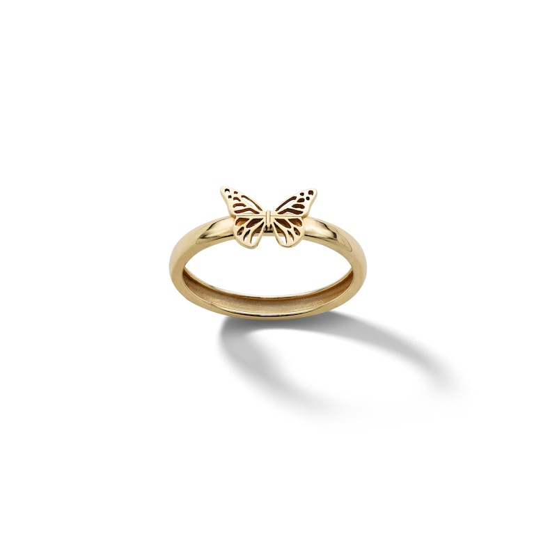 Main Image 1 of ​​​​​​​10K Solid Gold Butterfly Shank Ring - Size 7.5