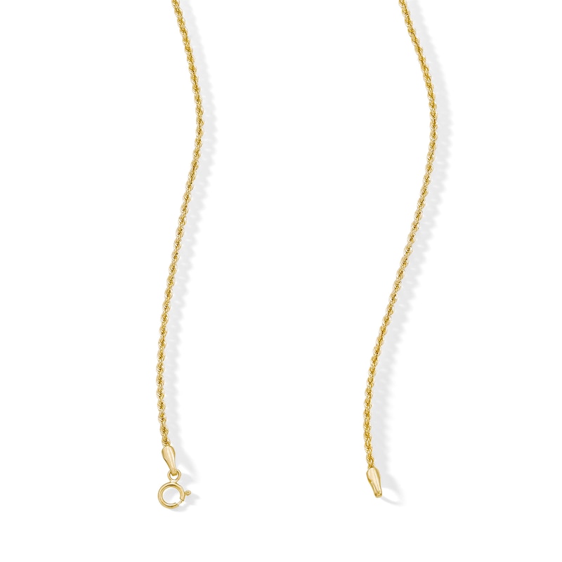 Main Image 3 of ​​​​​​​Child's 14K Hollow Gold Rope Chain -15&quot;