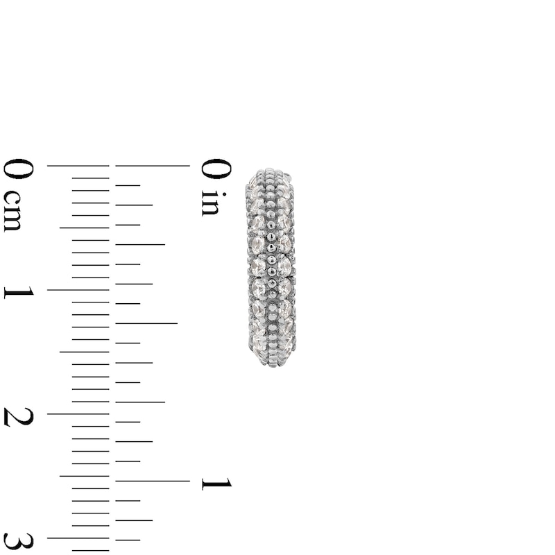 Main Image 3 of ​​​​​​​Sterling Silver CZ Pavé Mini Hoops