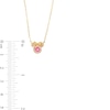 Thumbnail Image 2 of Child's 10K Solid Gold Pink CZ ©Disney Minnie Mouse Chain Necklace - 13"