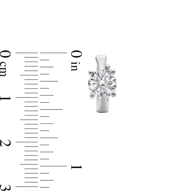 Sterling Silver CZ Solitaire Stone Huggies