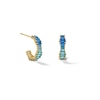 Thumbnail Image 1 of ​​​​​​​​​​​​​​10K Solid Gold Blue CZ Ombre Baguette Cut Huggie Hoops