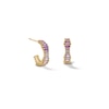 Thumbnail Image 0 of ​​​​​​​​​​​​​​10K Solid Gold Purple CZ Ombre Baguette Cut Huggie Hoops