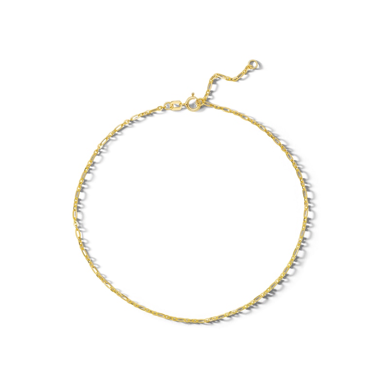 10K Solid Gold Forzentina Chain Anklet - 9" + 1"