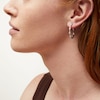 Thumbnail Image 2 of Sterling Silver CZ Bambo Hoops