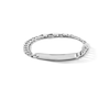 Thumbnail Image 1 of Sterling Silver Diamond Cut Square Curb Chain ID Bracelet Made in Italy - 8.5&quot;