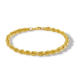 ​​​​​​​10K Semi-Solid Gold Glitter Rope Chain Bracelet - 8.5&quot;