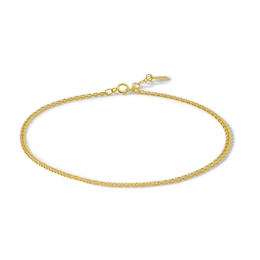 10K Hollow Gold Rambo Chain Anklet - 10&quot;