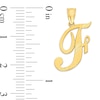 Thumbnail Image 2 of 10K Solid Gold Diamond Cut Script Letter F Charm