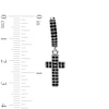 Thumbnail Image 3 of Sterling Silver Black CZ Double Row Cross Dangle Huggies