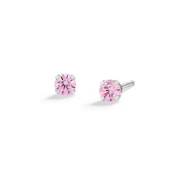 Platinum Pink CZ 3mm Piercing Studs