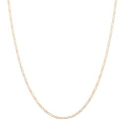 Child's 14K Solid Gold Diamond-Cut Valentino Tri-Tone Chain Made in Italy - 15&quot;