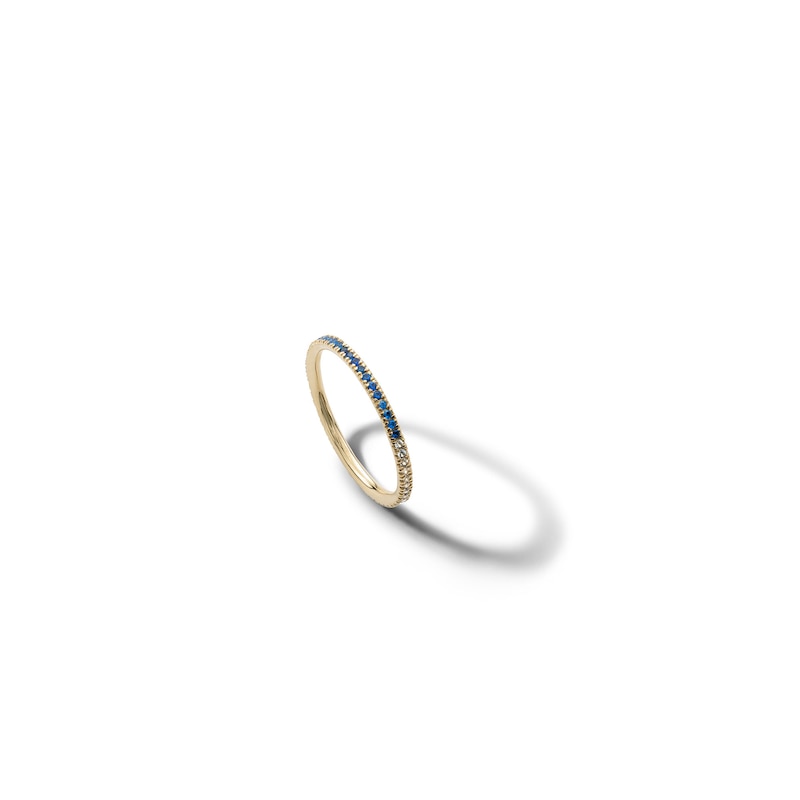 Main Image 1 of 10K Solid Gold Blue CZ Ombré Ring - Size 7