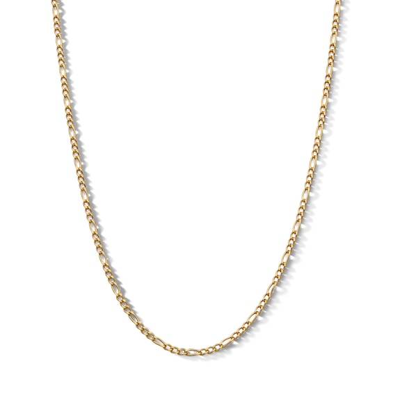 Child's 10K Hollow Gold Diamond Cut Figaro Chain Made in Italy - 15"