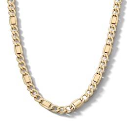 10K Hollow Gold Figaro Chain - 22&quot;