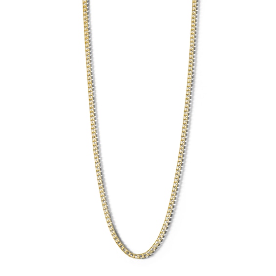 10K Solid Gold Square Curb Chain Made in Italy - 20"