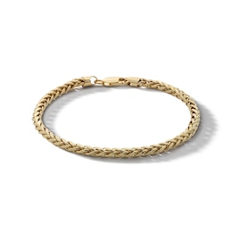 10K Hollow Gold Diamond Cut Wheat Chain Bracelet - 8.5&quot;