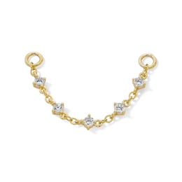 10K Gold Plated CZ Five Stone Chain Connector