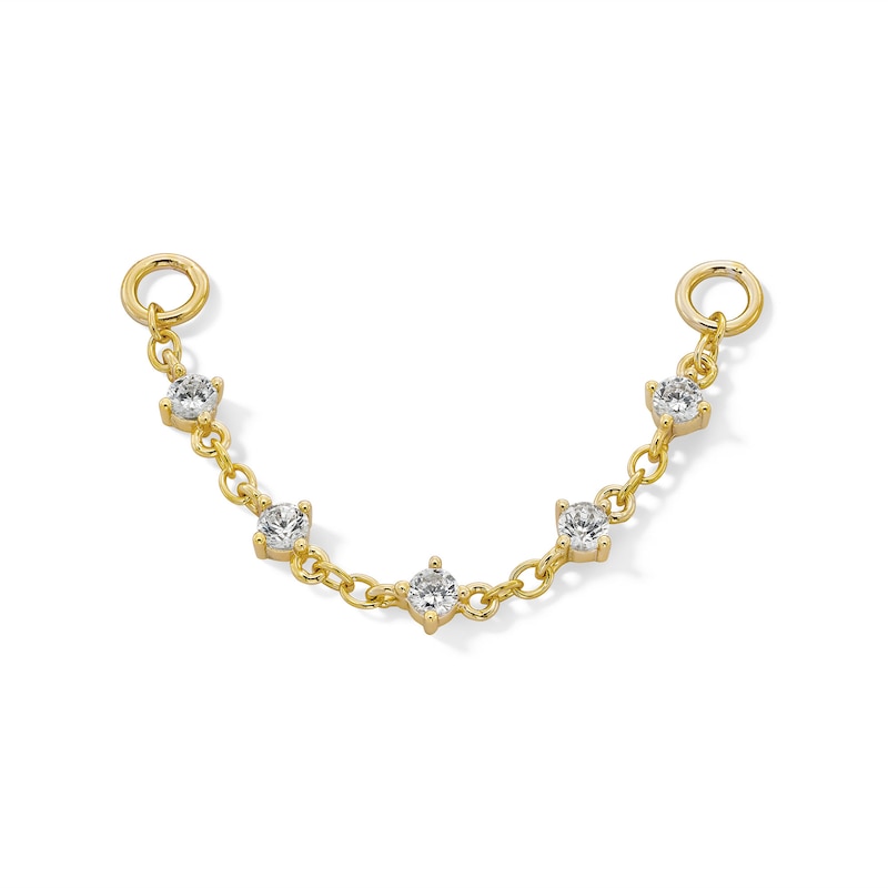 Main Image 1 of 10K Gold Plated CZ Five Stone Chain Connector