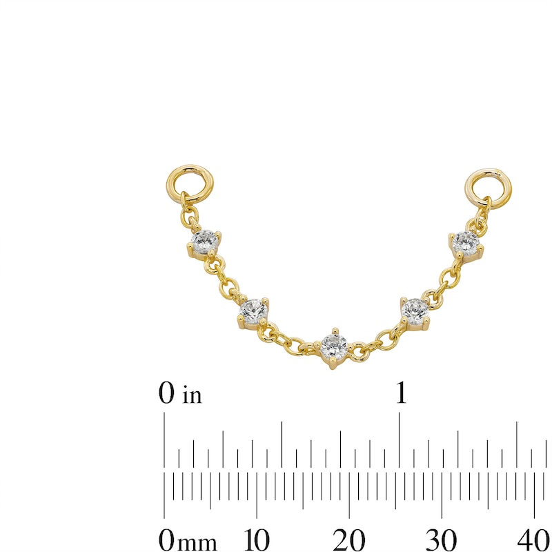 Main Image 2 of 10K Gold Plated CZ Five Stone Chain Connector