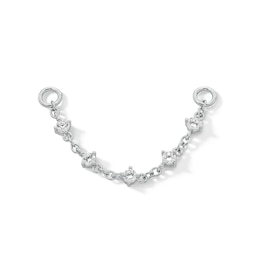 Sterling Silver CZ Five Stone Chain Connector