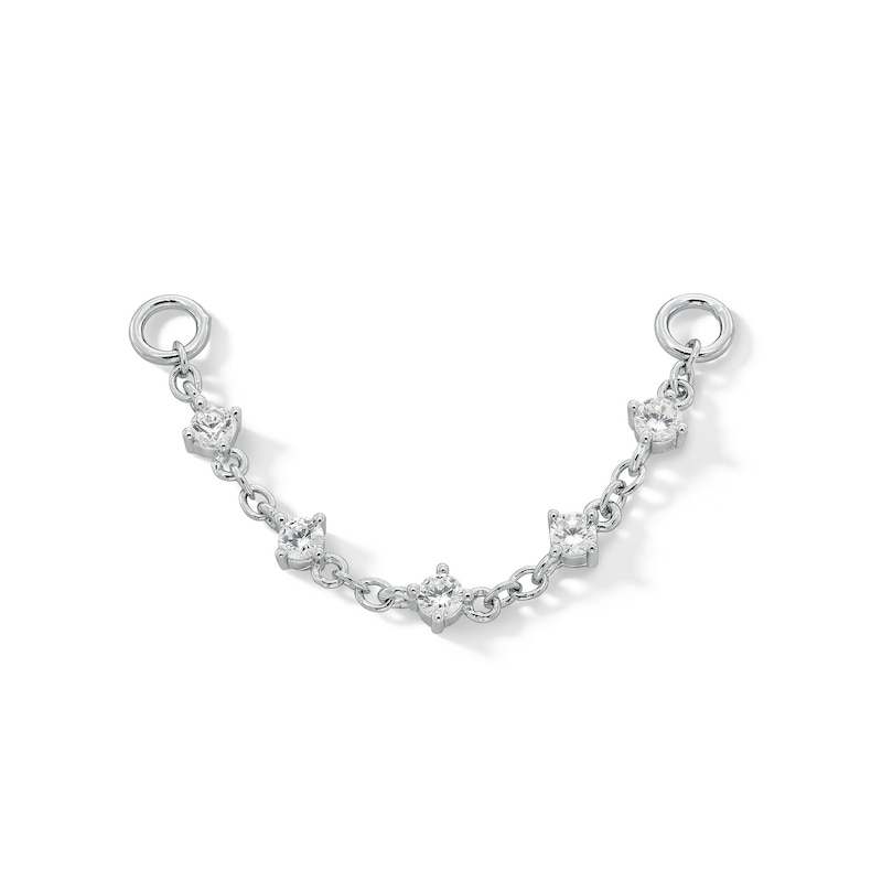 Main Image 1 of Sterling Silver CZ Five Stone Chain Connector